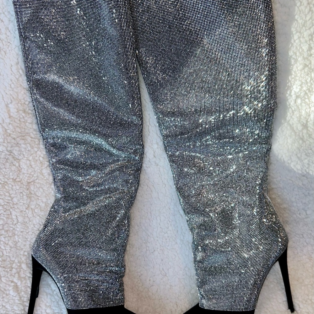 Giuseppe Zanotti Shimmering Silver Heeled Boots